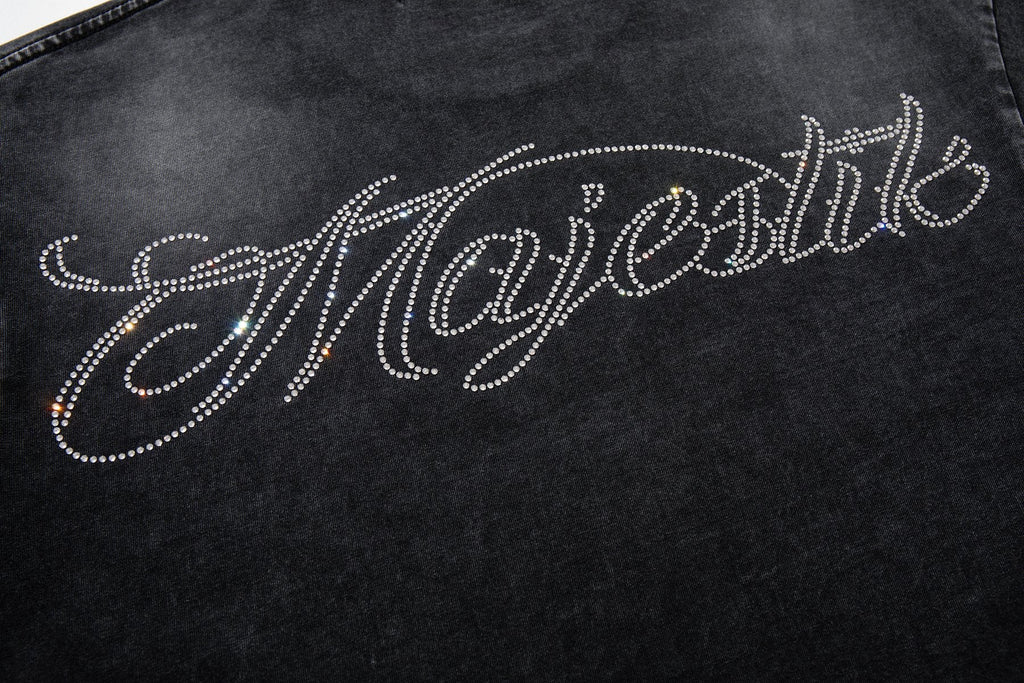 MAJESTIK Washed Black Astronaut Rose Graphic T-Shirt